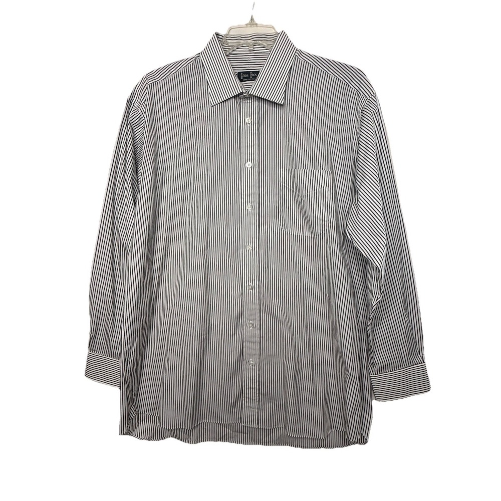 Gitman Bros Shirt Mens 17.5 35 Gray White‎ Striped Button Up USA
